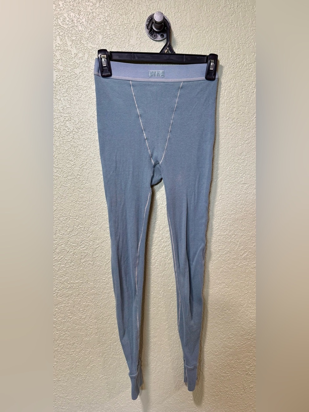 SKIMS Blue Ribbed Thermal Leggings XS